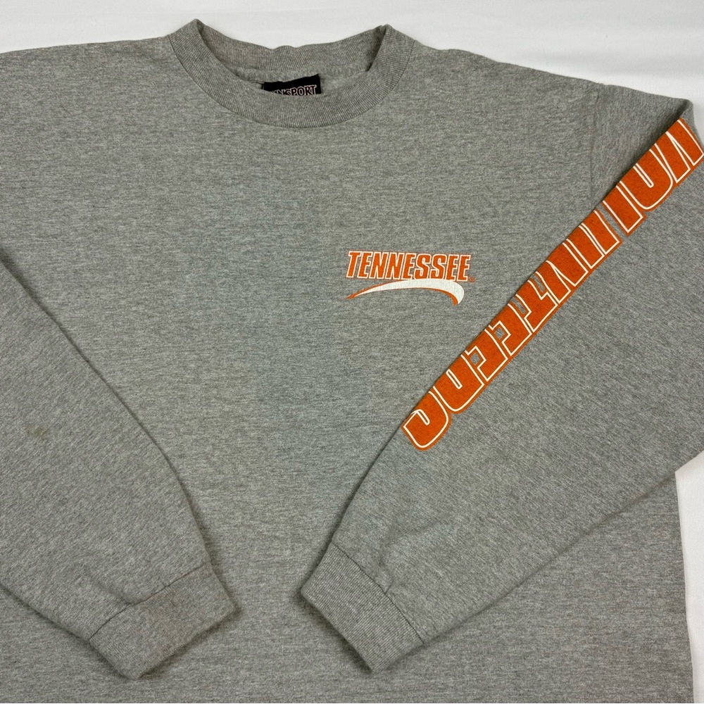 Vtg Tennessee Volunteers Mens Long Sleeve T-Shirt Sz Medium Y2K Grey B2